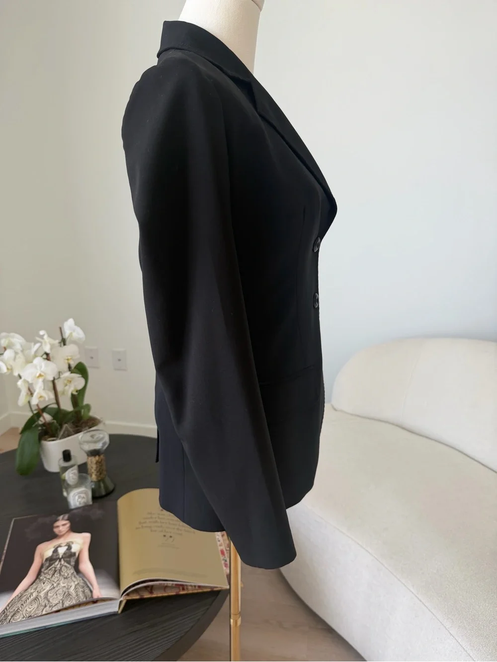 Christian Dior Black Tailored Blazer Jacket Wool Blend Made in Italy IT 38 US 2